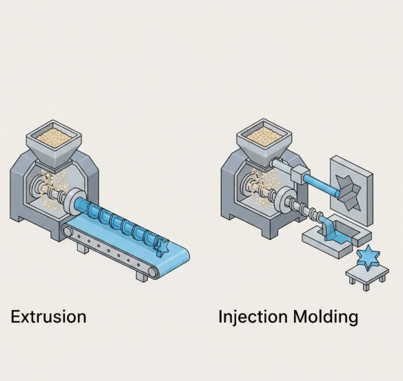 Extrusion vs injection moulding2