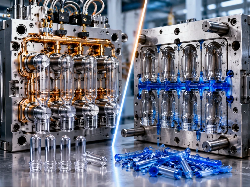 hot-runner-vs-cold-runner-mold-for-pet-preform-production
