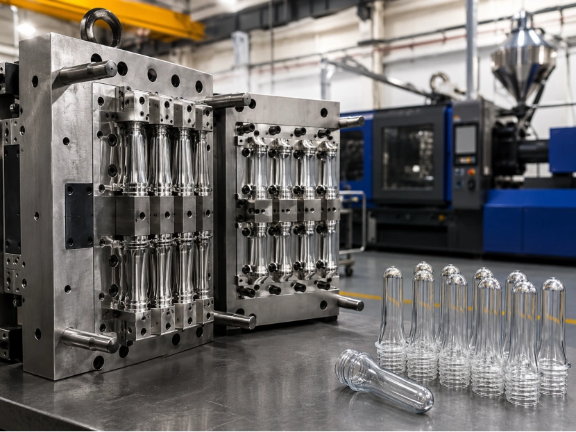 pet preform mold cavity selection for injection molding production