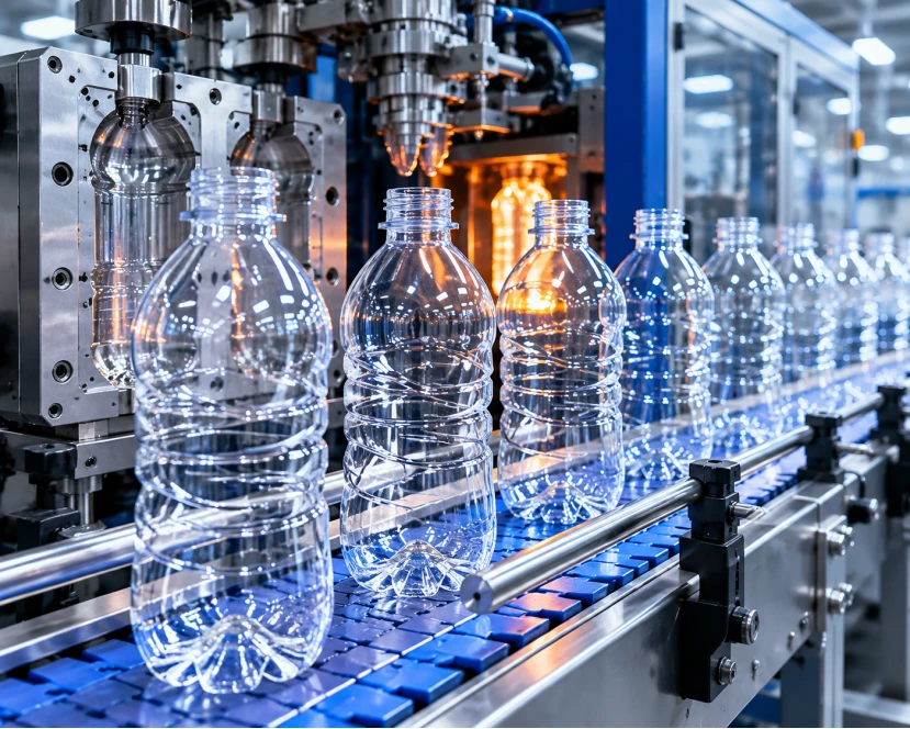scratch-free PET bottles on blow molding production line
